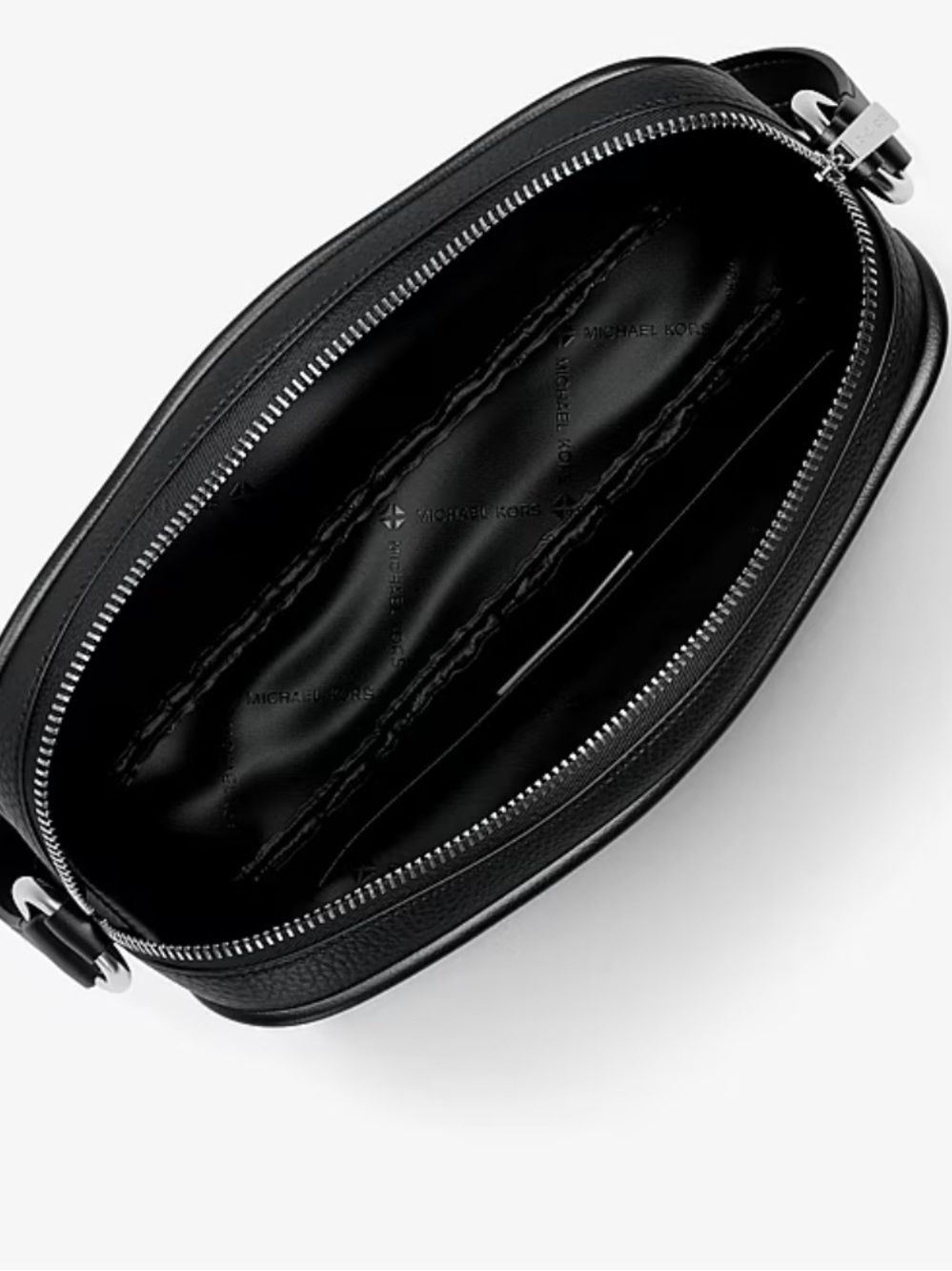 Michael Kors Black Jet Set Travel Large Logo Debossed Camera Crossbody Bag - Picture 11 of 16